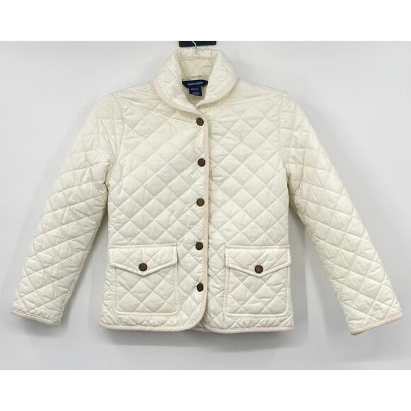 Ralph Lauren Other - RALPH LAUREN DIAMOND QUILTED BARN JACKET Ivory Girls Sz M 8-10Y